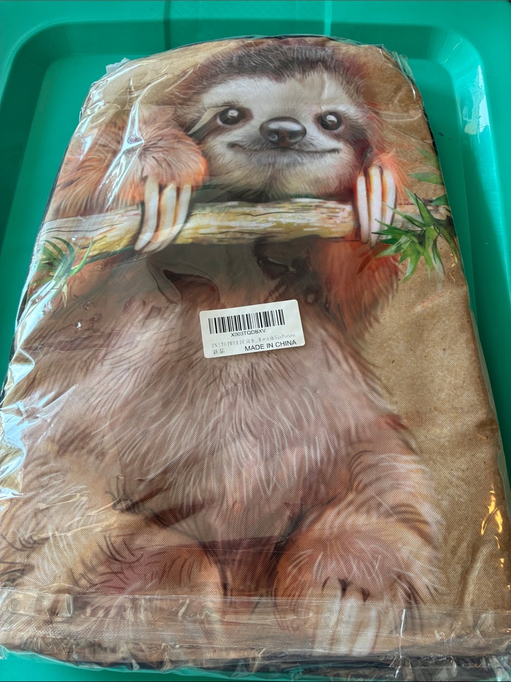 Sloth Print backpack in Brown and Cream
